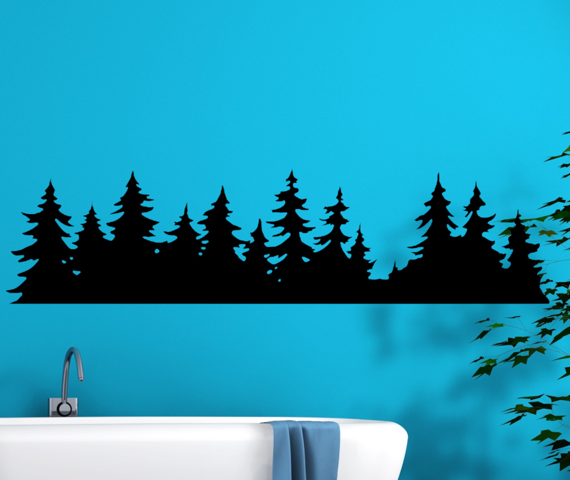 Wandaufkleber 46361 Wald Silhouette